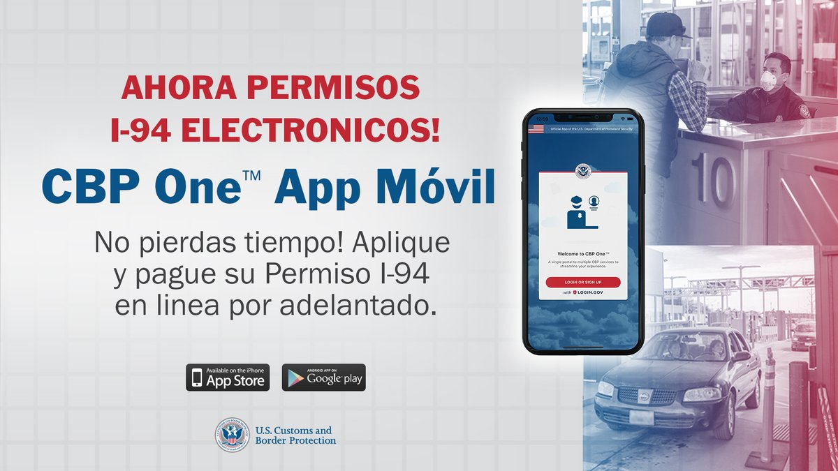 8 DE NOV: Viajeros no escenciales, prepárese con su documento de viaje WHTI y comprobante de vacunación. CBP aplicará las guias de <a href="/CDCgov/">CDC</a> y <a href="/DHSgov/">Homeland Security</a> a quienes soliciten la entrada en cruces terrestres de EE. UU. Utilice la aplicación CBPOne para su I-94. go.usa.gov/xeg79