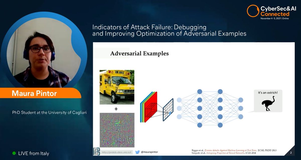 CyberSecAI's tweet image. @maurapintor from @univca tells us how to understand why and how adversarial attacks fail. Do you have any guesses? 

#CyberSecAI