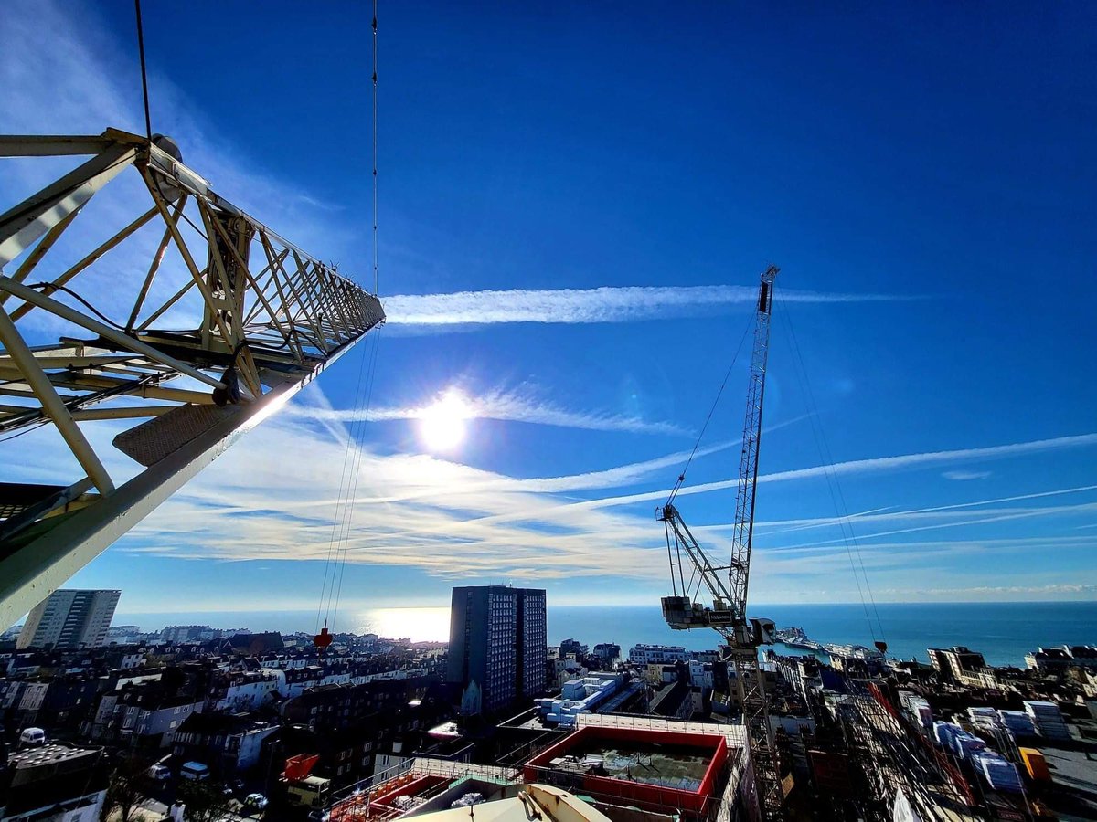 mpscranes's tweet photo. It’s a beautiful day in #Brighton 🏖 

📷 Taken on-site this morning whilst assessing on a Terex CTL180 for @SkylineArcomet 👌🏼 https://t.co/ydphbZZN7g