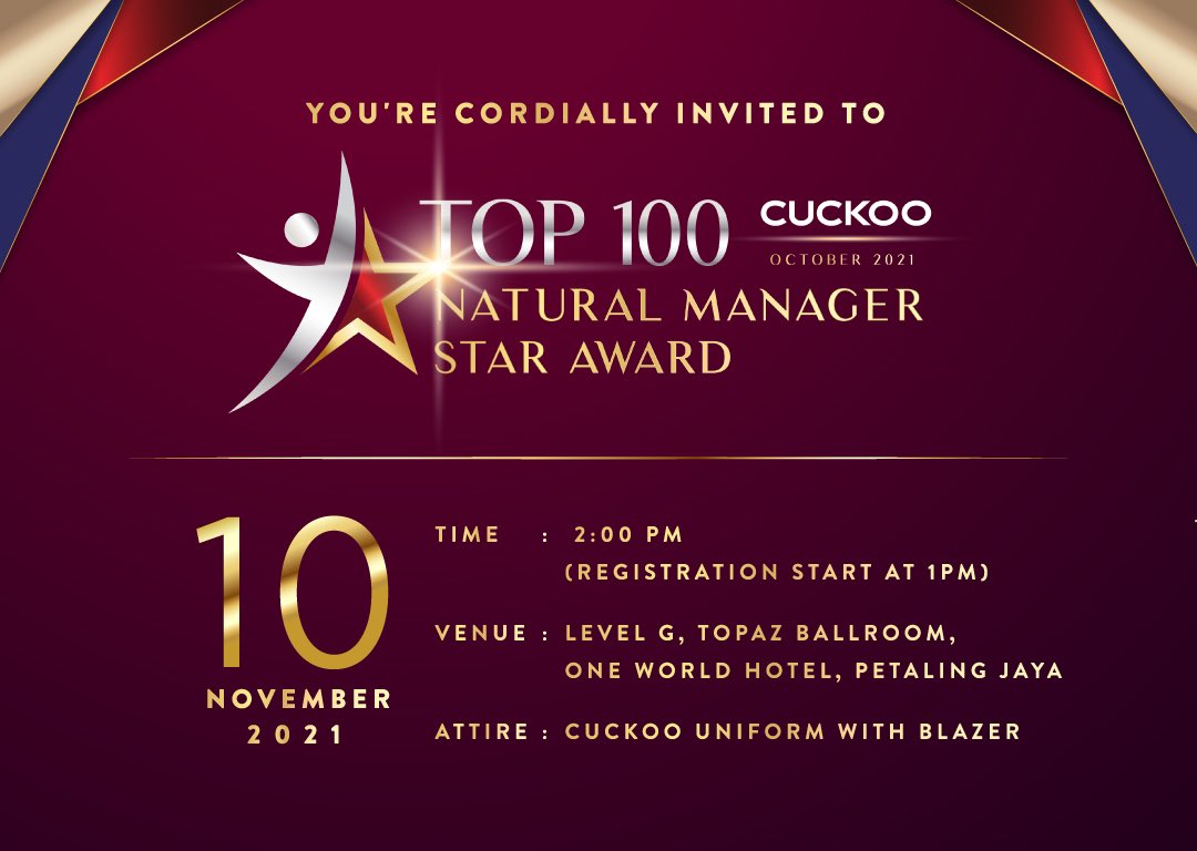 ZainatunAdilah's tweet photo. Top 100 out of 500 Cuckoo Managers! 🥺😭 I couldn’t make it possible without my team effort. Thank you guys! 🙏🏼
#UsahawanCuckoo #TopManagers https://t.co/7nd2Yr2MwH