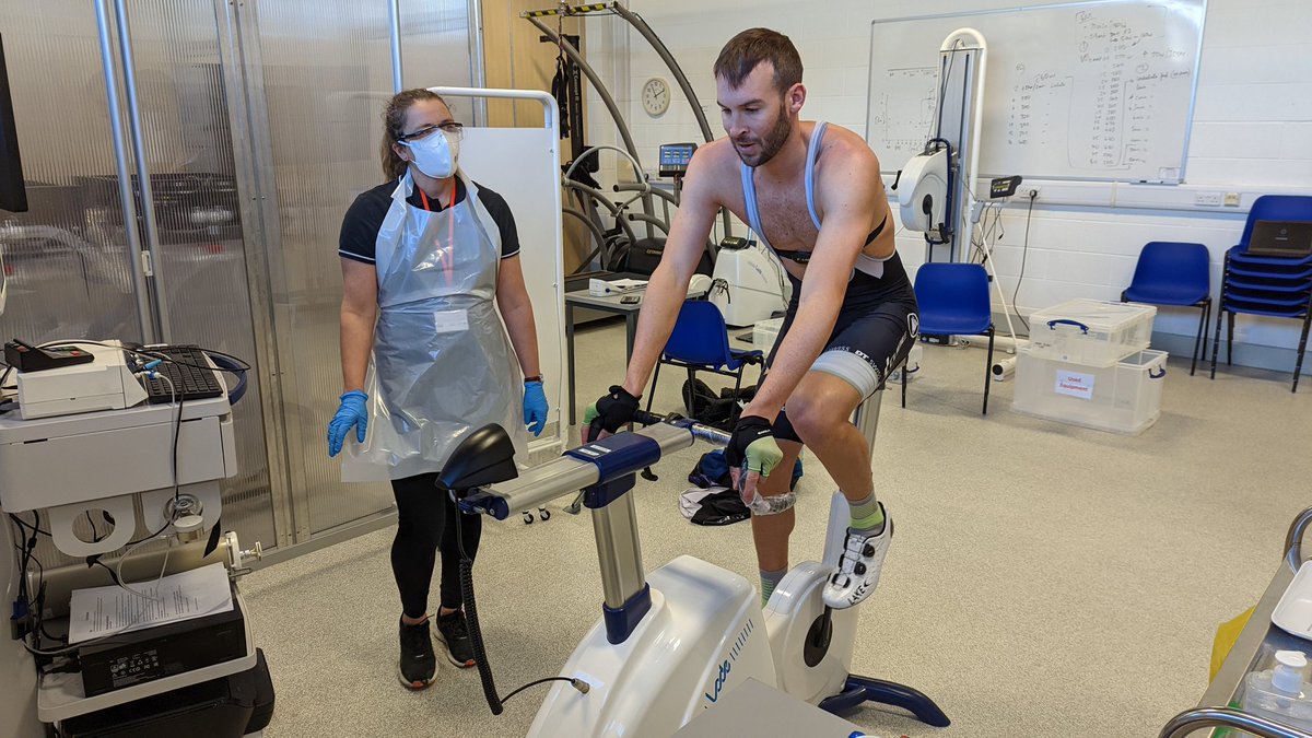 MikeLNewell's tweet photo. Great to have @reece_barclay in the @UoB_HPC with us this week. Guest appearance from @JamiePringle who shared some nice interpretations of the test data gathered today. Line in the sand for Reece...some quality training sessions ahead! https://t.co/TO729bBs16