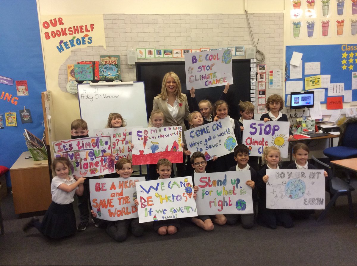 GorseyBank's tweet photo. Great end to Parliament Week, sharing our climate protest with our local MP @EstherMcVey1 #UKPW #gorseycommons #gorseypshe https://t.co/D1eNDqrkrb