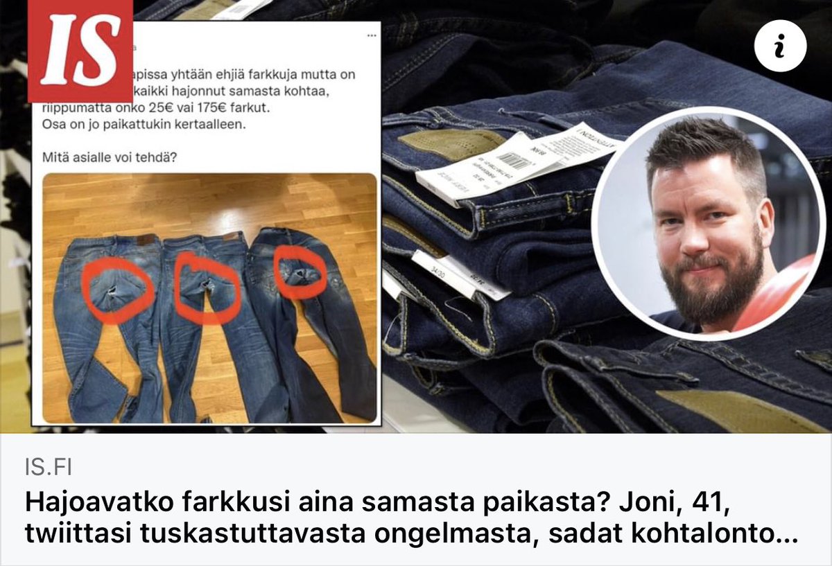 En aina kirjoita berberistä hajoavista farkuista.

Mutta kun kirjoitan, se on valtakunnan ykkösuutinen.

is.fi/kotimaa/art-20…