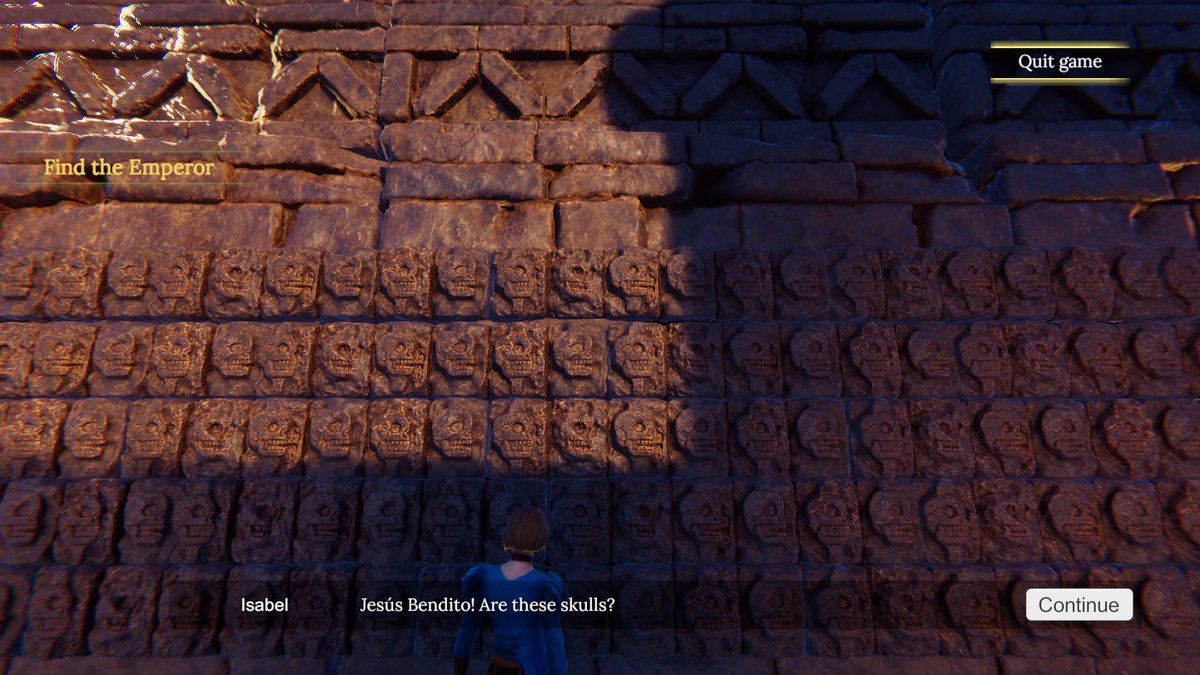 DreamDarknessVG's tweet photo. ls that a wall...made of Skulls? Why yes, that is an actual Tzompantli (literally translates into “Rack of Skulls”) and it was used, mostly, to flex: the skulls displayed belonged to soldiers sacrificed to the gods, a thread: 
#Archeogaming #History #Gamedev #IndieGame #Aztec https://t.co/VlwxhF2PQT