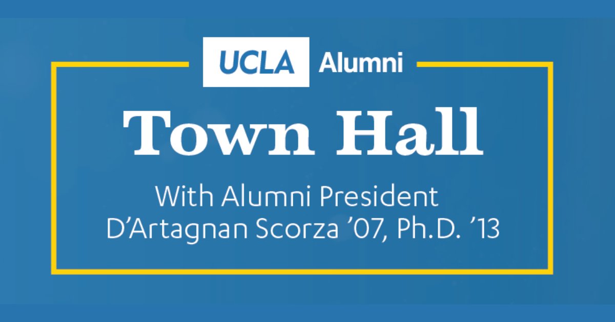 UCLA_Alumni's tweet photo. Join #UCLA Alumni Association President D'Artagnan @DrScorza '07, Ph.D. '13 for this month's Alumni Town Hall, with actor and former Obama official @KalPenn ‘00, Wednesday, Nov. 17. More details here: https://t.co/8WAoaaNoqO. https://t.co/P3KAmU0DOh