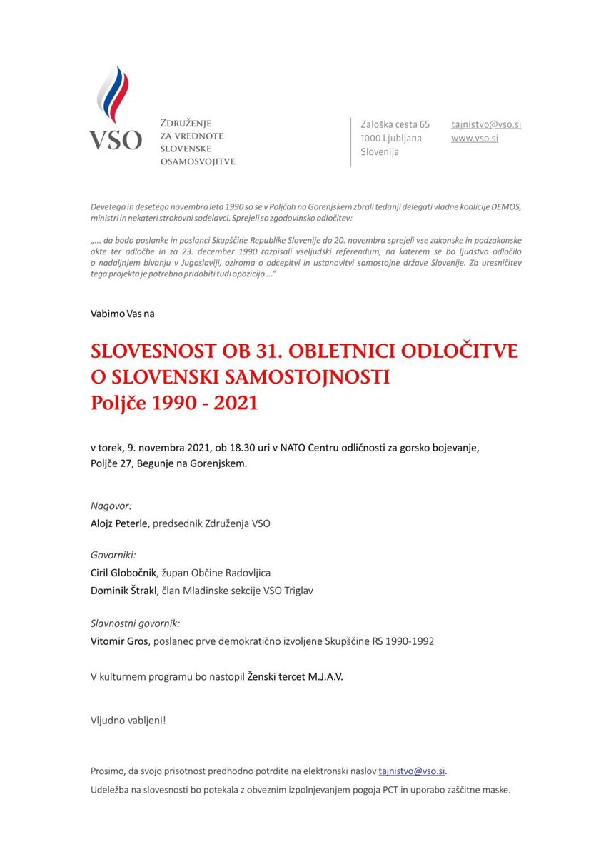 Demokracija1's tweet photo. #Slovesnost ob 31. obletnici odločitve o slovenski samostojnosti Poljče 1990-2021 https://t.co/Mj6ifc8oUJ https://t.co/YucSHZsM8r
