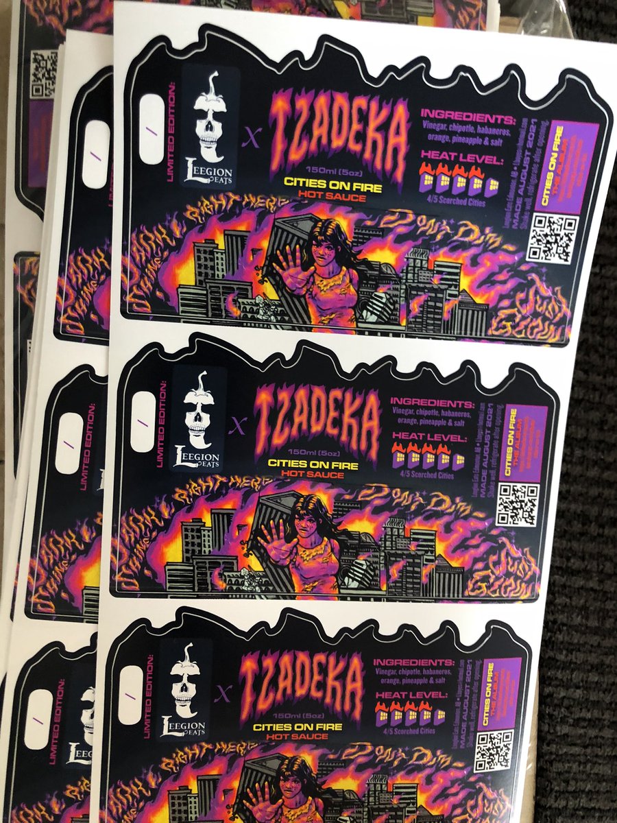 tzadekavoice's tweet photo. #citiesonfire Hot sauce in the house!!!! Iโll be wrapping bottles all weekend. Gettin excited for the hot sauce pop up Nov 11 at @AviaryEdmonton ๐ฅ๐ฅ๐ฅ 7 pm. How about these incredible labels by @AJALouden ?!!!
#hotsauce #homemade #tzadeka https://t.co/NsakVdYrP6