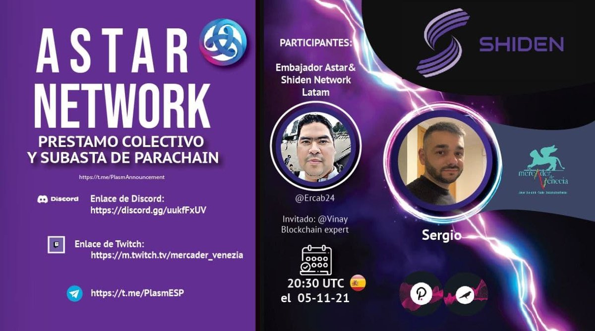 DApp Staking / Crowdloan-Parachain. Acompáñanos y participa por 100 SDN 🎁Gift #AstarCrowdloan
Dinámica:
✅Sigue a <a href="/AstarNetwork_ES/">Astar Network Español</a> @SergioF56926315 <a href="/ercab24/">ERCAB24</a> 
✅ Entra a t.me/PlasmESP y t.me/PlasmOfficial 
✅Dale Like &amp; Retweet + tagguea 2 amigos!