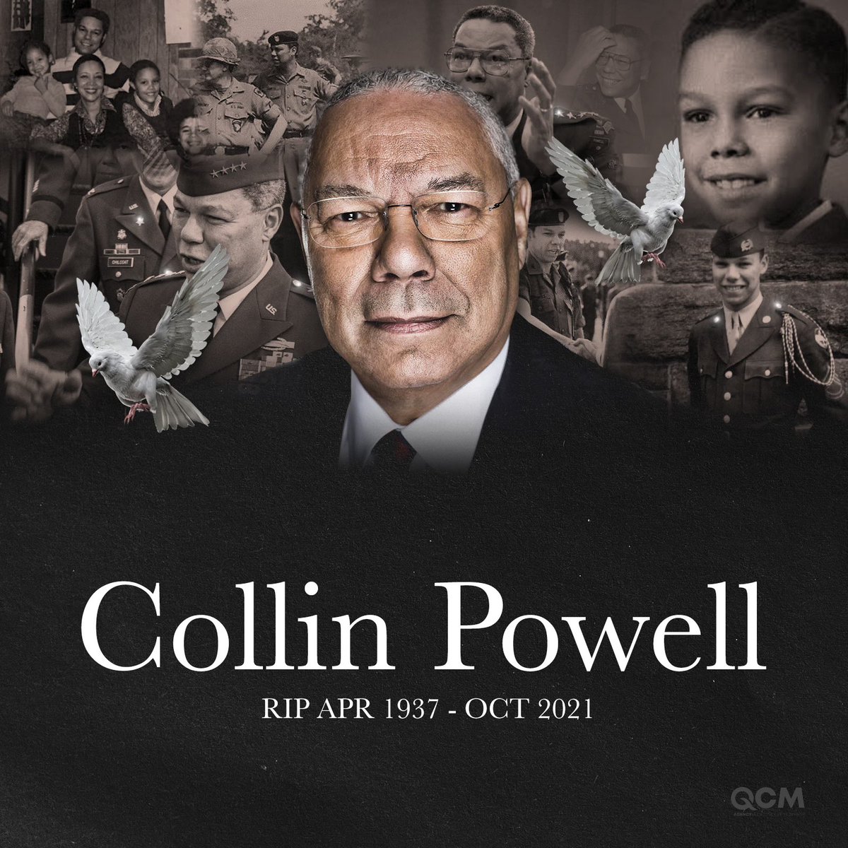 QCM_Agency's tweet photo. We are thankful for your service to our country. Rest In Peace 🙏🏼.

#CollinPowell #RIP https://t.co/Fg9mvpPVEP