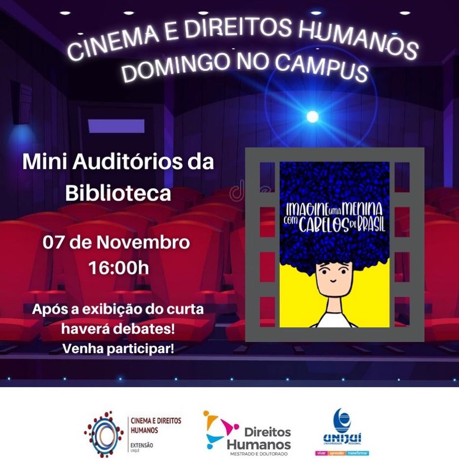 gpmundus's tweet photo. No próximo dia 07/11 haverá o tradicional Domingo no Campus da Unijuí! A programação contará com sessão presencial, às 16:00 e às 17:00 horas, do Cinema e Direitos Humanos do PPGD, nos mini auditórios da biblioteca. Tod@s Convidados. Não perca! 🎞🎥🍿🎬🤓 https://t.co/gS9bMCD4fU
