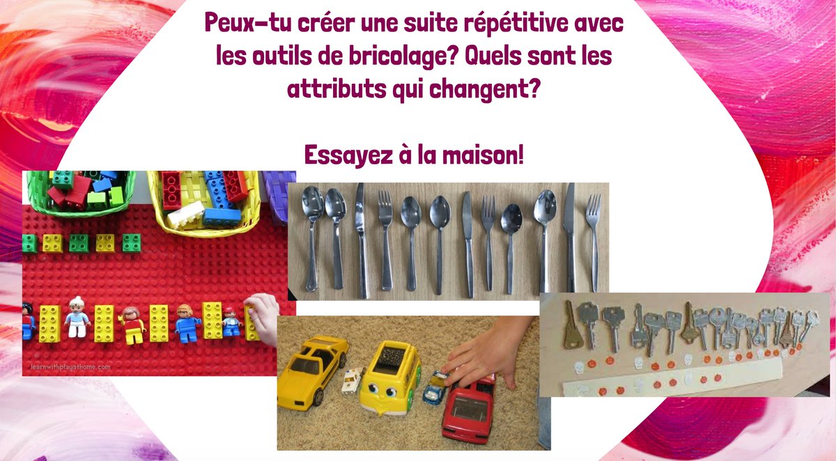 MmeHeckman's tweet photo. This hands-on math is what my kiddos were craving in virtual! It's amazing when we explore and problem-solve this way😍 We did a #WODB math talk and everyone shared their observations on patterns! Can you make a repeating pattern @ home? Send pics of your creations! @HDSBMath https://t.co/cAKlSCYsFh
