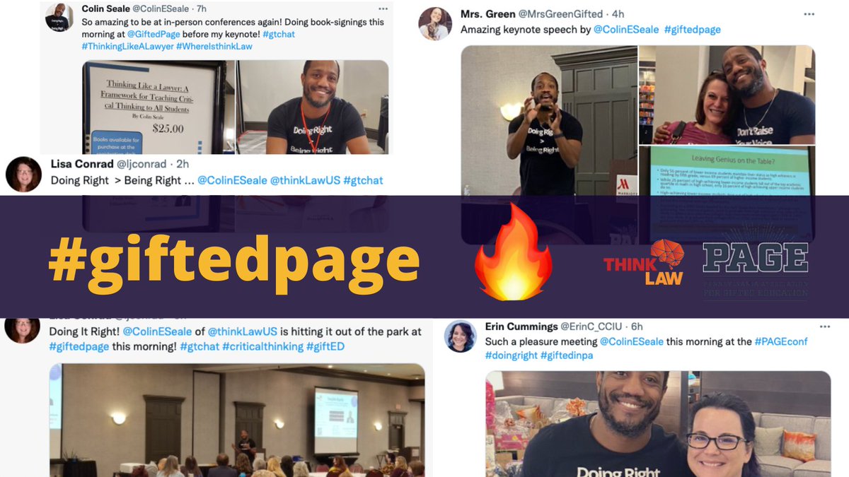 A big thanks to @GiftedPage for putting on an amazing conference. It was great being a part of this and we're excited about the ton of impactful takeaways everyone had from @ColinESeale's keynote and sessions over the last 2 days! #giftedpage #giftedED #gifted