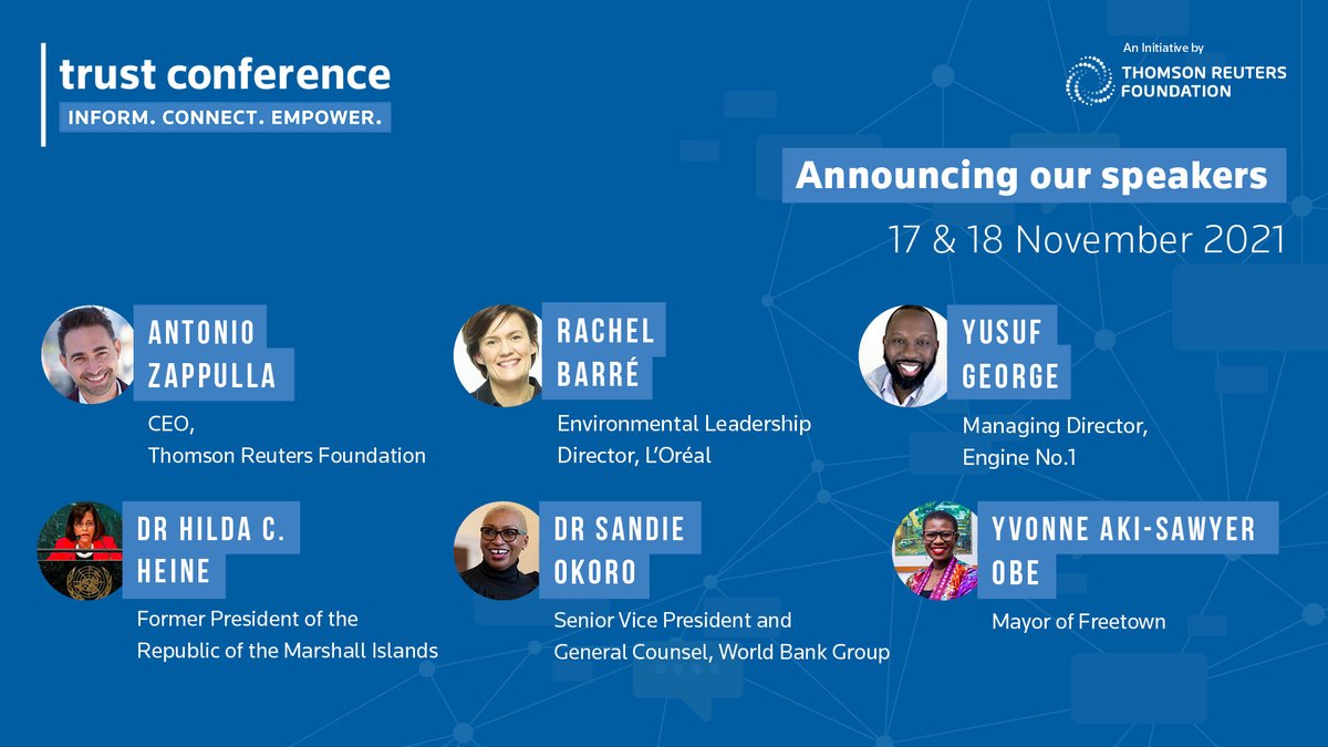 thomsonreuters's tweet photo. From threats to independent journalism to growing socio-economic inequalities, we're facing the biggest challenges of our time.
 
Join @TRF's @trustconf bringing together leaders, activists and journalists to tackle the issues that matter most: https://t.co/y8Xf2noVFG #TC2021 https://t.co/jAu7hNLxnJ