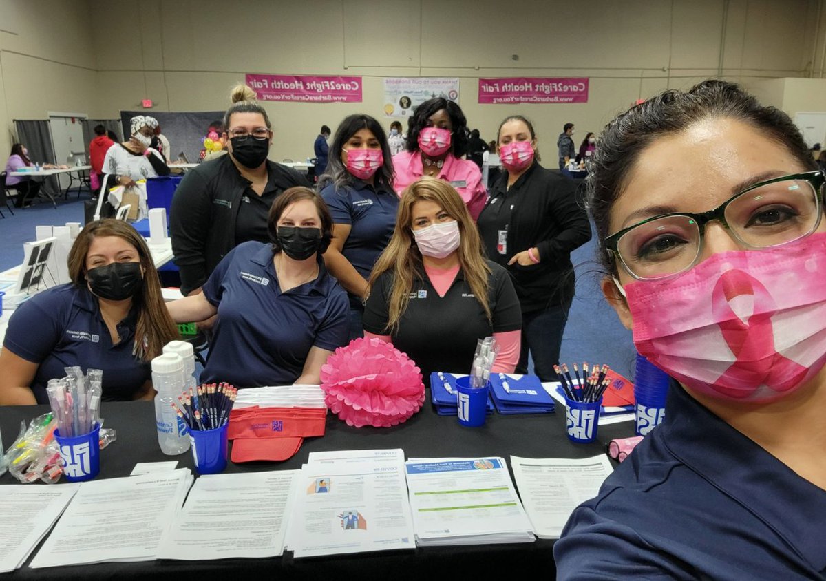 JPS_Health's tweet photo. JPS in the community: Nurses and medical assistants from the Health Center for Women –Northwest clinic were at the recent #BarbaraCares Care2Fight Health and Wellness Fair. They provided info about COVID-19 and flu vaccines and services for women at JPS. #TGINurses #JPSnurses https://t.co/SXYshrQ3HE