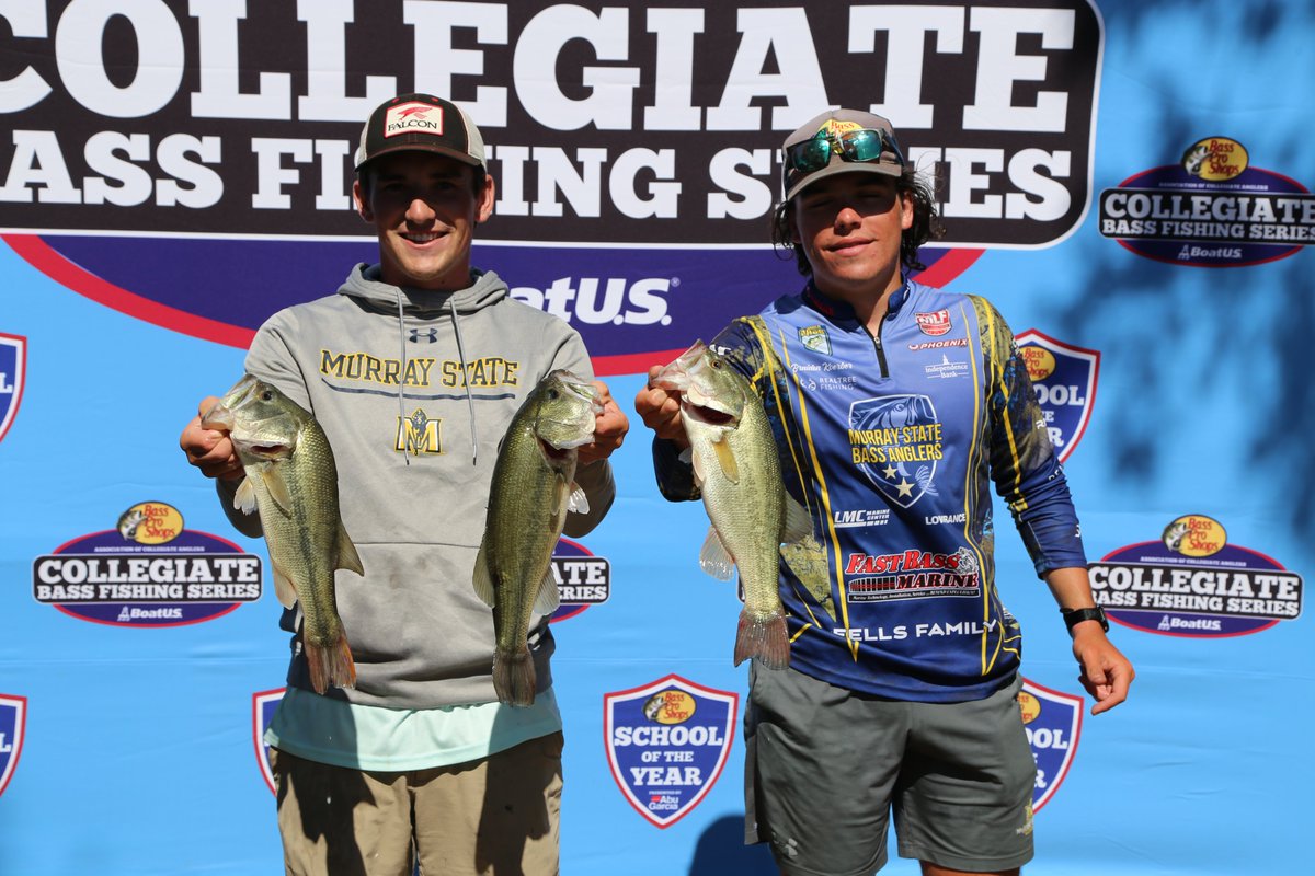 CollegiateBass's tweet photo. Saturday is for moving day. Catch a good bag, and you're set up to make a run at the tournament victory on Day 2.
Murray State is currently ranked 4th in the @BassProShops School of the Year presented by @Abu_Garcia.
#TeamOutdoors #BassProShops #AbuGarciaForLife #AFTCOOpen https://t.co/P5EFLp5FOE