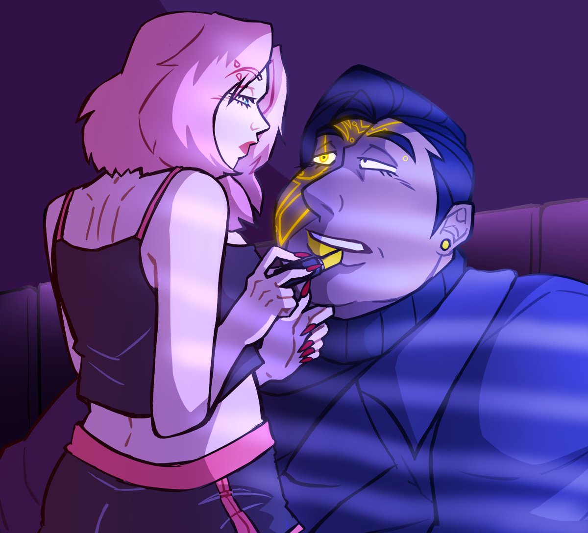 _peach__witch_'s tweet photo. In pursuit of the previous post, I finally publish THIS!1!!
From this crossover au pairing I am inspired.........
I want to do more........
Till => @cyberdod
#oc #originalcharacter #sketchart
#crossover #Infectoids #PeachWitch https://t.co/bwKkCUn1bP