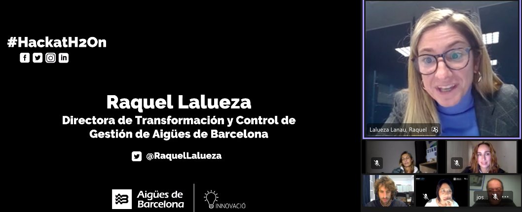 HackatH2On's tweet photo. 🗣️ La directora de Transformació i Control de Gestió d'@aiguesbcnclient, Raquel Lalueza,  intervé a l'acte de #Hackath2on

 🗨️ "Quiero dar las gracias a todas las personas que han participado en la HackatH2On, a las empresas que han colaborado y felicitar a los equipos ganadores" https://t.co/mYg9RNgubI