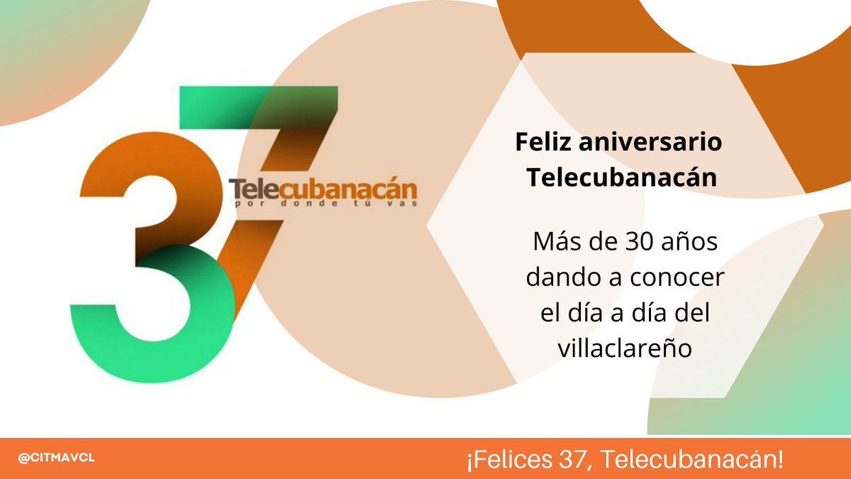 CITMAVCL's tweet photo. Felicidades a los trabajadores de @TLcubanacan en su Aniversario 37!!
 
#37añosPorDondeTúVas https://t.co/rMBsV9VT39