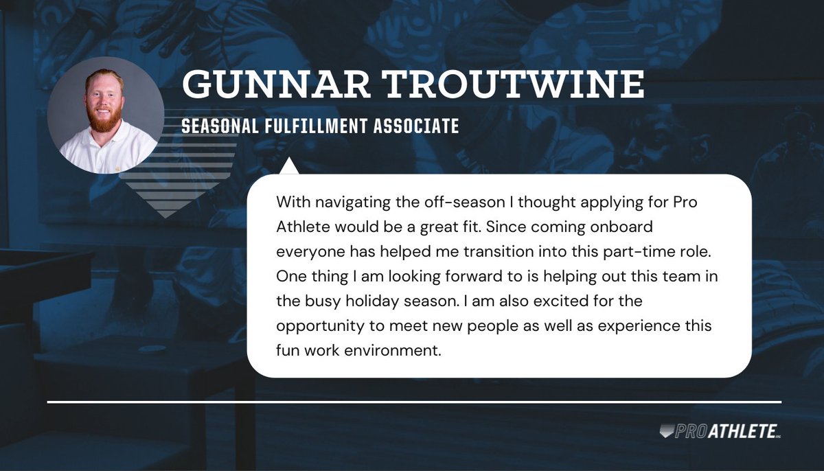 🚨BREAKING: Join us in welcoming our newest PRO, Gunnar Troutwine! Gunnar joins us as a Seasonal Fulfillment Associate during his off-season as a MiLB player in the Chicago White Sox organization. 

We are excited to have Gunnar as part of the Pro Athlete family! #MeetThePro