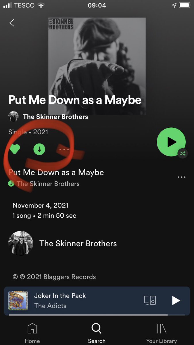 TheSkinnerBros's tweet photo. Could everyone make sure the new track is saved to their Spotify library’s - it really helps us get it noticed - xx
https://t.co/O8WHDeqLUJ https://t.co/32VfISCxUd