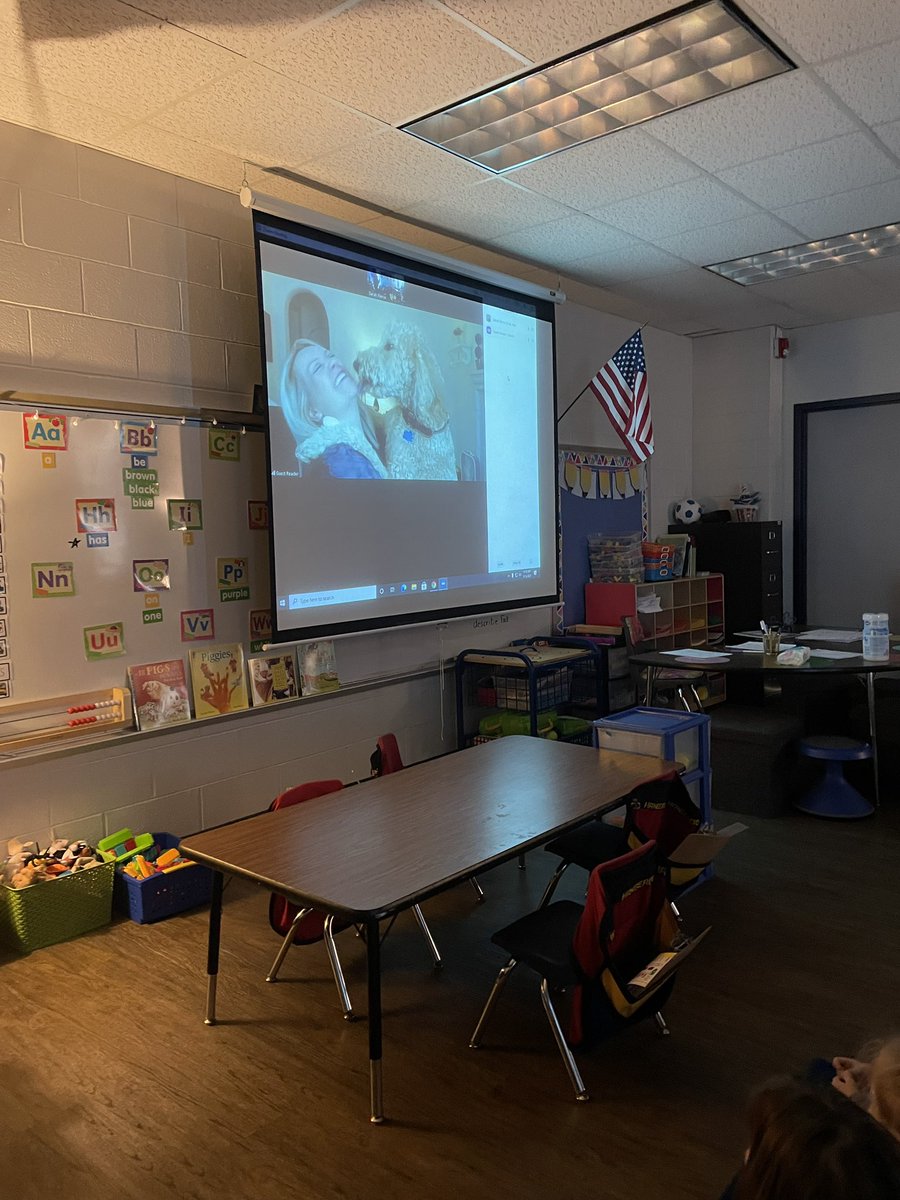 MrsW_5thLE's tweet photo. If you can’t be there in person, @Zoom as a guest reader from afar! I will always love a dolphin! 🐬 @HumbleISD_DWE @MrsPierceKinder Thank you for having me! It filled this teacher’s heart! ❤️🤍🎉 #dogzilla https://t.co/JMOl615dzA