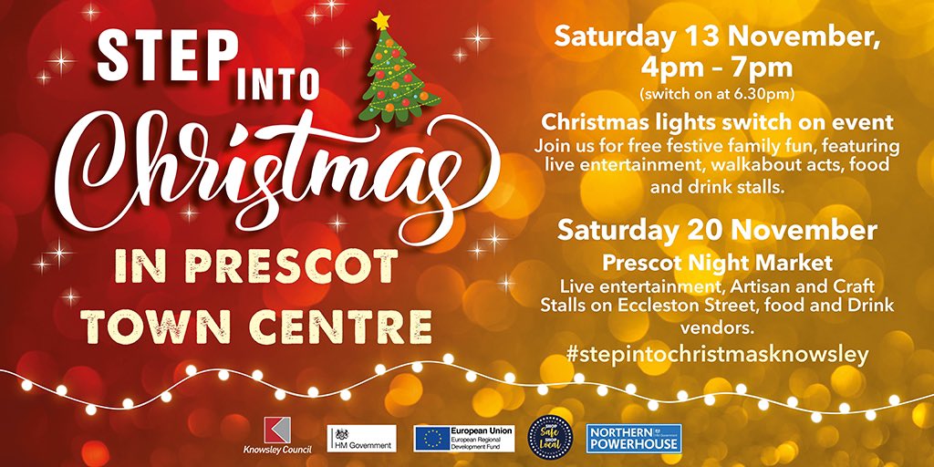 We’re offering free tables for market traders at our night market event on Saturday 20 November.

If you’re interested in trading please contact towncentremanager@knowsley.gov.uk