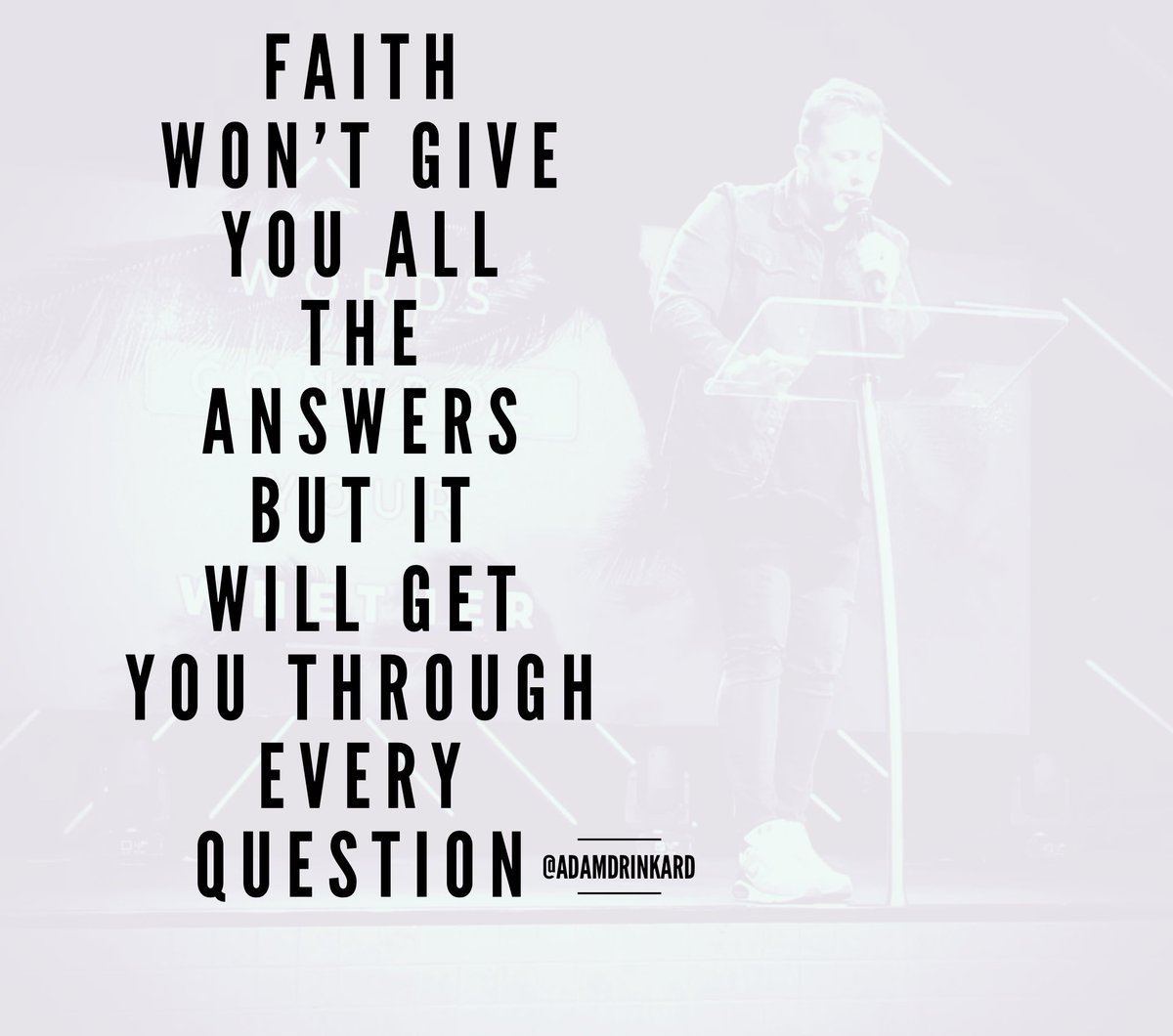 AdamDrinkard's tweet photo. Faith is often at its finest when we walk through the deepest, darkest seasons of our life.  It is the catalyst of persistence when we can’t always make sense of what we are going through. Have faith not in ourselves alone but in God. https://t.co/0brNSiB6EJ