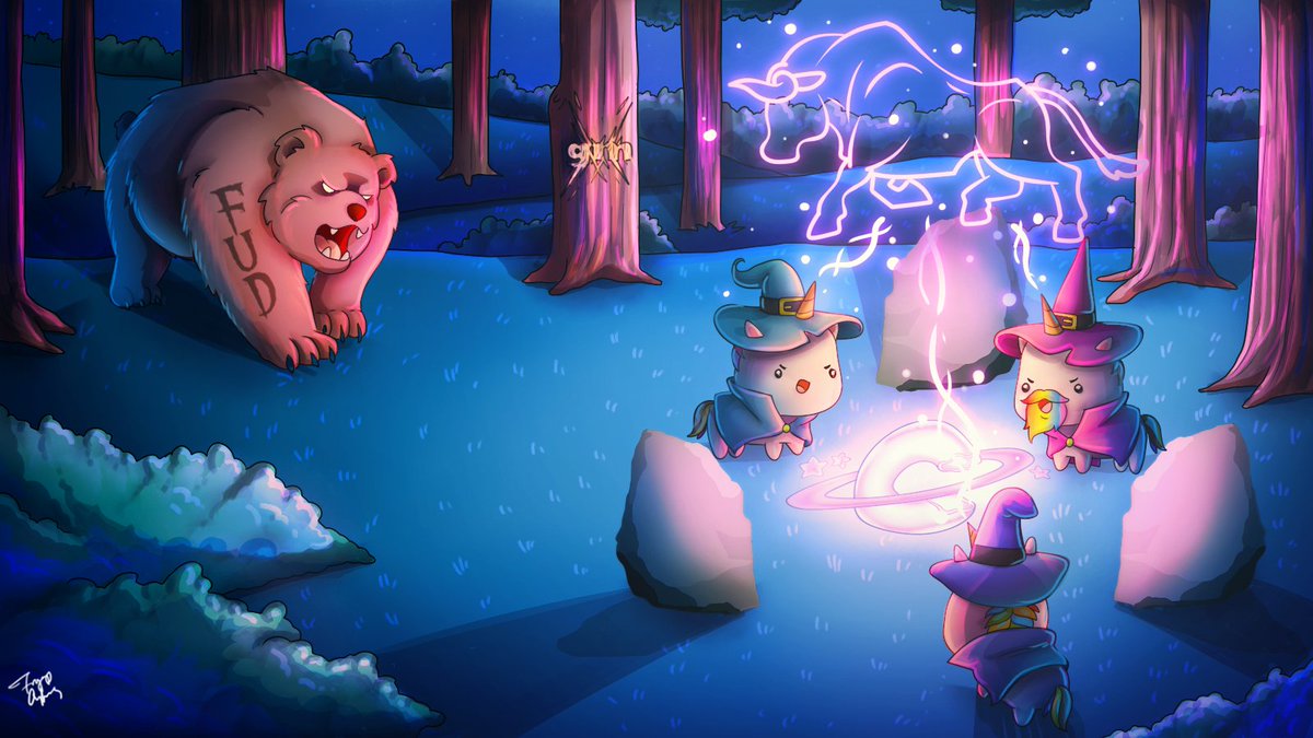 Chubbicornstm's tweet photo. 🚨 STOP THE BEAR!! 

It’s ravaging NFT-land. 

😍 Calling all frens! 
⏰ We only got 3 hours to defeat it and save Chubbiverse. 

Quick, we need 300 RTs to summon the bull. 

RT! RT!

#NFT https://t.co/cf5x5aTnos
