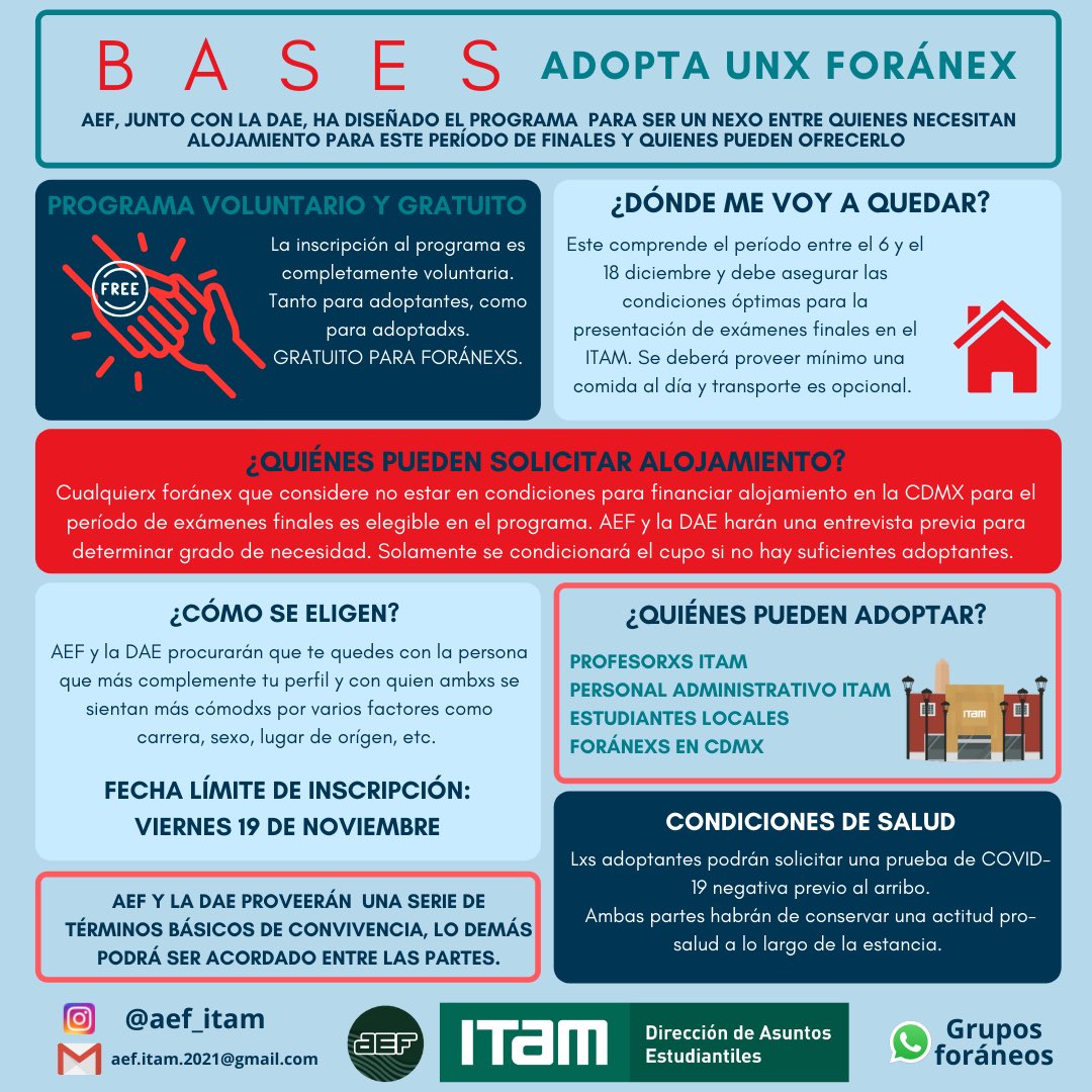 aef_itam's tweet photo. Itamitas unidos ante la adversidad💚

Presentamos Adopta unx Foranx🇲🇽 https://t.co/3zSjMmNkVI