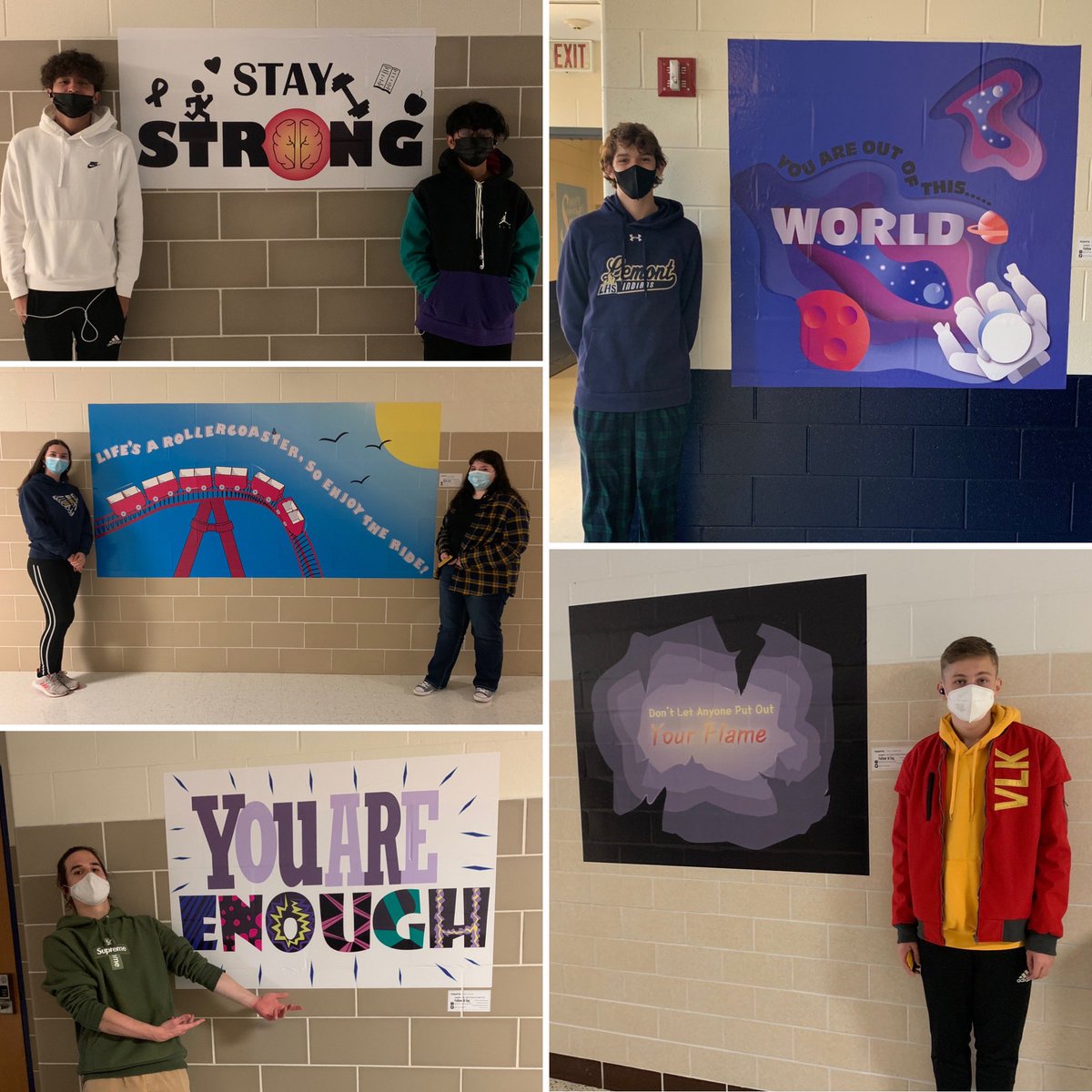 Mrs. Idell (@lhs210idell) on Twitter photo Graphic Design students teamed up with United Against Bullying Club to come up with positive messages to help spread ACCEPTANCE, HOPE, & LOVE throughout LHS.
Take a selfie with your favorite mural! #WeAreLemont #GoLemont #PositiveVibes <a href="/Lemont_HS/">Lemont High School</a> <a href="/LHS210principal/">Eric Michaelsen</a> <a href="/MrNommoLemont/">David Nommensen</a> Graphic Design students teamed up with United Against Bullying Club to come up with positive messages to help spread ACCEPTANCE, HOPE, & LOVE throughout LHS.
Take a selfie with your favorite mural! #WeAreLemont #GoLemont #PositiveVibes <a href="/Lemont_HS/">Lemont High School</a> <a href="/LHS210principal/">Eric Michaelsen</a> <a href="/MrNommoLemont/">David Nommensen</a>