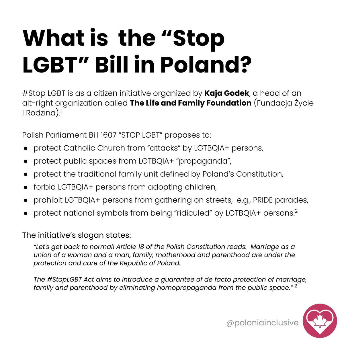 POLinclusive's tweet photo. #StopLGBT is yet another attack on LGBTQIA2S+ individuals living in #Poland and stands in contravention with EU and international human rights law.  

👇 to read about the proposed Bill, its history and some ideas on what you can do to help. 

#TęczowyPiątek #StopLGBTDoKosza https://t.co/FrCfjsewTE