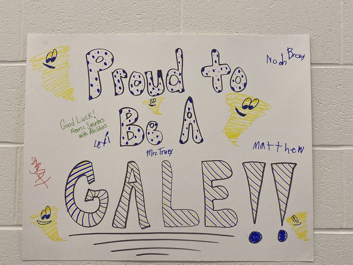 TEMDClassroom's tweet photo. We love celebrating small and big successes in our classroom! Today we took some time to spread some school spirit and to congratulate our fellow Senator, Harper Allen for her recent success at states! #ewingpride #proudtobeagale 💙💛 https://t.co/FlhmW2Aylj