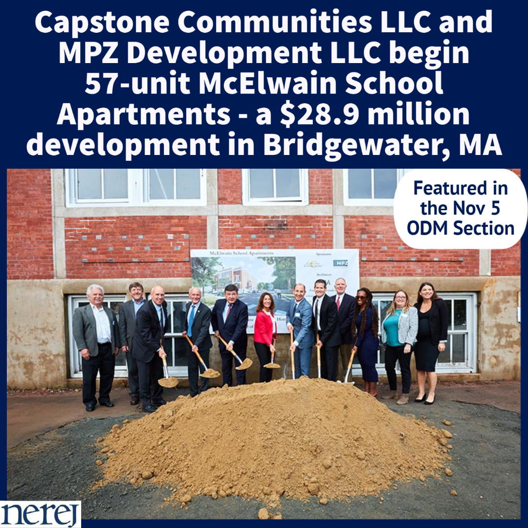 Capstone Communities LLC and MPZ Development LLC begin 57-unit McElwain School Apartments - a $28.9 million development in Bridgewater, MA - Read More here: nerej.com/capstone-mpz-d… #NEREJ #commercialrealestate @mpzah