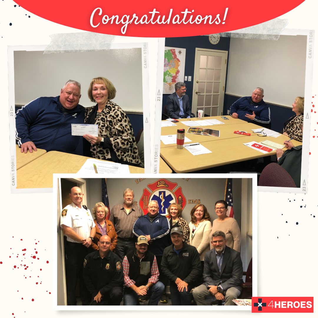 CountryFriedC's tweet photo. Country Fried Creative's owner, Joe, sits on the board of the Fayette Fire Foundation and was able to present a check for $5,000 to 4Heroes. Both are nonprofit clients of ours &amp; both 
exist to provide support for first responders.

We’re proud to serve our community! https://t.co/QYJWlEK30M
