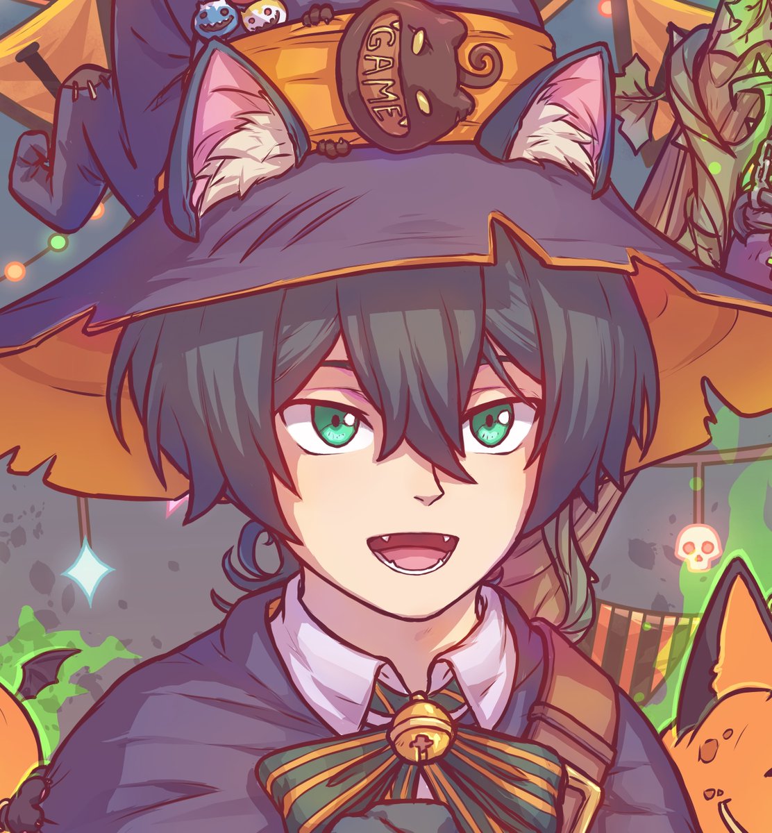 ada_jokercat's tweet photo. I didn't have problem with Miya`s costume - so a simple cat just turned into a Witch's Cat with a Broomstick, a Cauldron and Pumpkin Pets.
#helloween
#skateinfinity
#sk8
#witchbroom
#chinenmiya
#witchcauldron
#witchcat
#catboy
#sk8anime https://t.co/ufG22wV0Ws