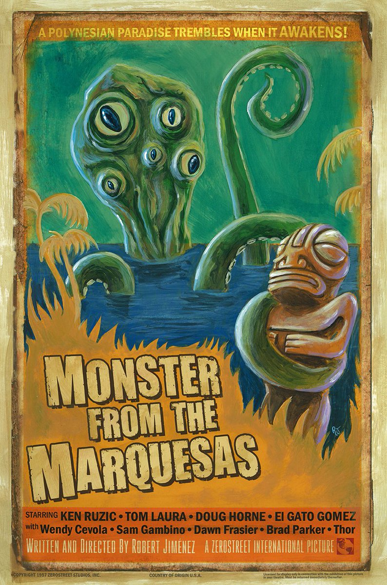 Zerostreet's tweet photo. My painting MONSTER FROM THE MARQUESAS! Sold a few years ago.
#originalart #painting #acrylic #mixedmedia #bmovie #monster #seamonster #tenteacle #tiki #art #illustration #marquesan #tikis #polynesia #lowbrow #movieposter #onesheet #monstermovie https://t.co/hy6hRfbfo0