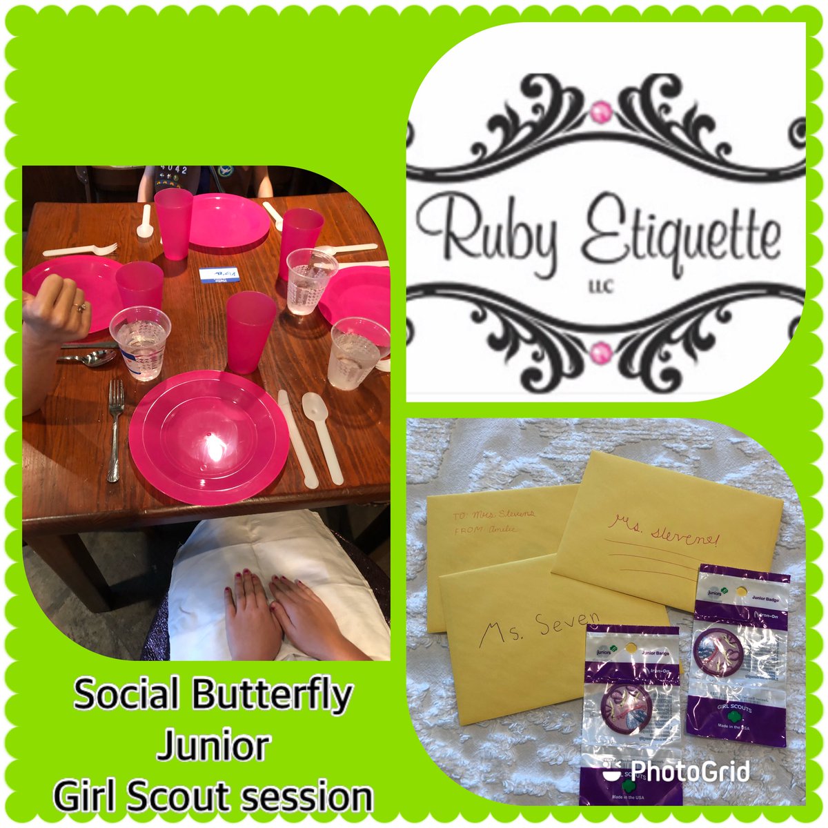 RubyEtiquette's tweet photo. Reach out to schedule your @girlscouts Junior Troop’s #socialbutterfly badge session to showcase your Troops polished social graces this holiday season. https://t.co/FCi1GqZHF0