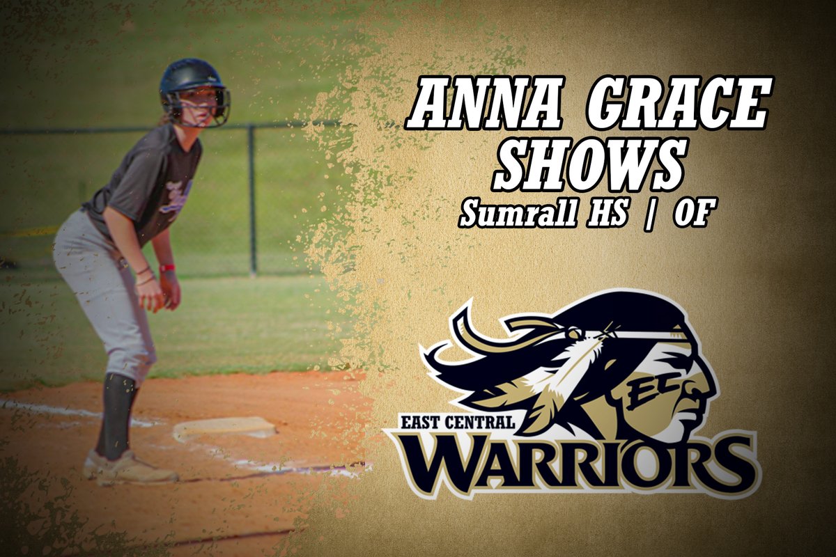ECCCAthletics's tweet photo. Welcome our newest member of the @ECCCSoftball team, Anna Grace Shows!

#WarriorStrong https://t.co/lWA9WZwAWJ