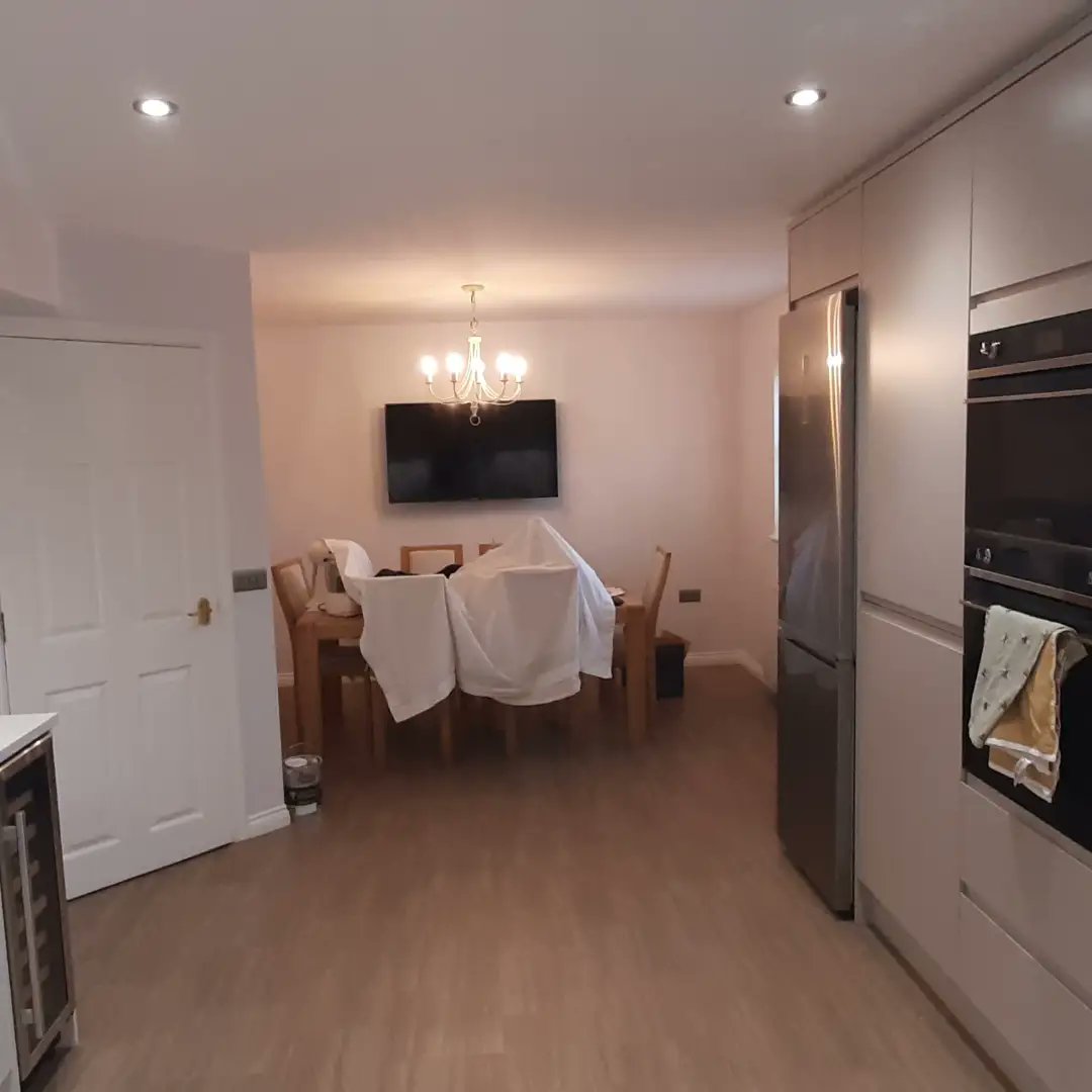 Kitchen finished for another client of ours who has been using is for years, ceiling tikkurilla super white,walls done in dulux rock salt diamond eggshell, trim in dulux wb satin