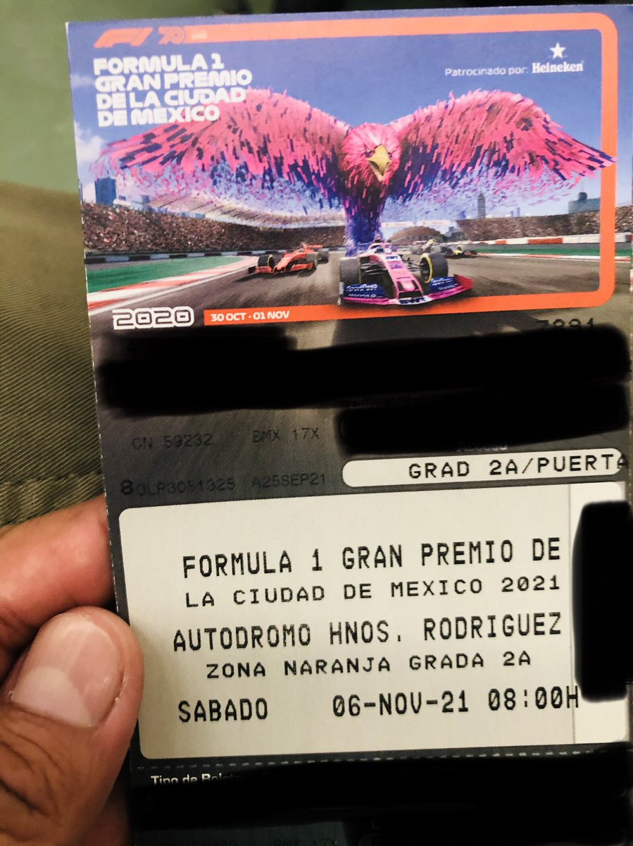 #boletosf1 #BOLETOS #F1 <a href="/redbullMEX/">Red Bull México</a> <a href="/F1/">Formula 1</a> #GPdeMexico vendo 2 boletos para el sábado, asientos juntos, zona naranja. Info MD
