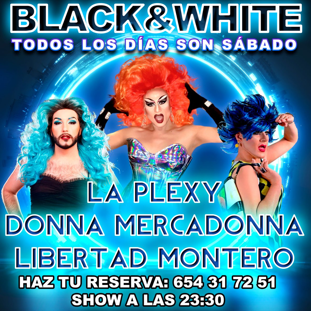 BlackWhiteMadr1's tweet photo. No te puedes perder el. #SHOW de hoy #VIERNES!!! @libertadmontero @donnamdnn &amp; @laplexy   a las 23,30h 🌈🌈!! Y luego nos quedamos bailando hasta las 6h. #CHUECA #madrid #españa #dragqueen #drag #disco #dj #discogay #genteguapa #lgtbi #gaydisco #laplexy https://t.co/wzT2RJHJI9