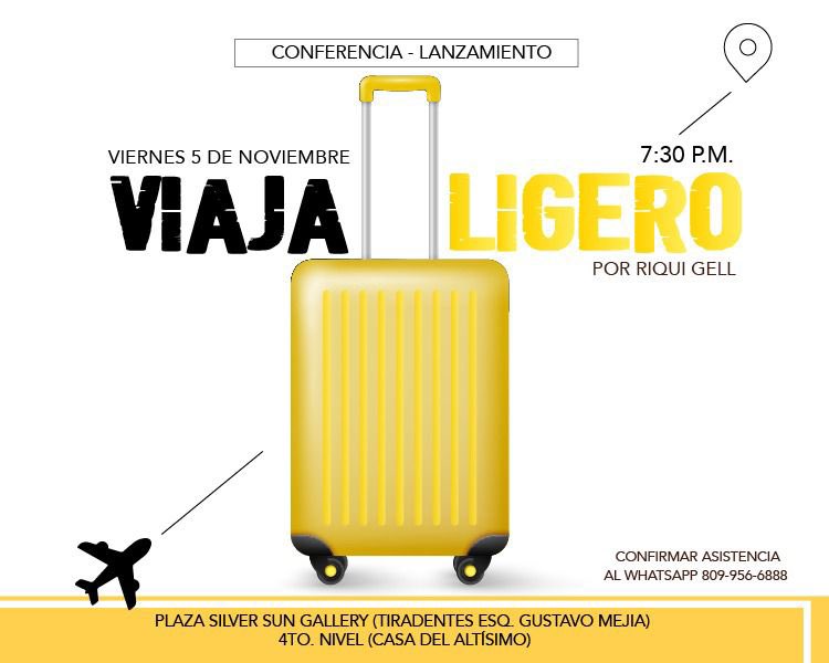 riquigell's tweet photo. ¡Ya Es hoy!  

Empezamos una serie de conferencia-lanzamiento que llevaré por todo el país y America Latina en el 2022 bajo el tema #viajaligero 

Siento en mi corazón que de acá saldrán testimonios que hasta mis nietos estarán escuchando 

Ojalá verlos a todos! 

#Viajaligero https://t.co/JpoRkbhnLz