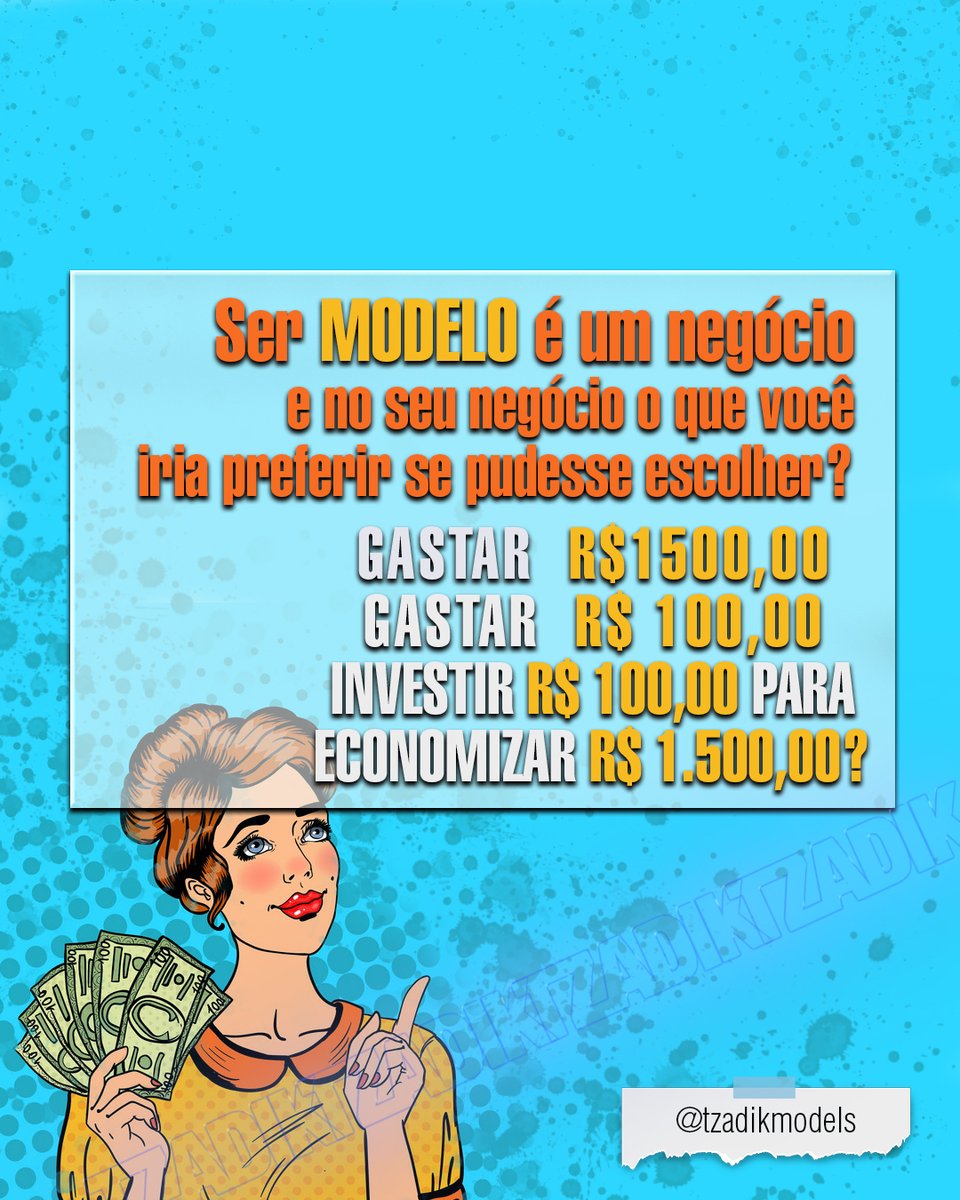 tzadikmodels's tweet image. VOCÊ SABIA QUE SER MODELO É UM NEGÓCIO? ENTÃO RESPONDA:

comenta aqui, segundo a tua visão, 
qual é a tua escolha para que teu negócio (CARREIRA DE MODELO) comece a acontecer

#modelosdeunhas #modeloskids #modelosplussize #agenciademodelos