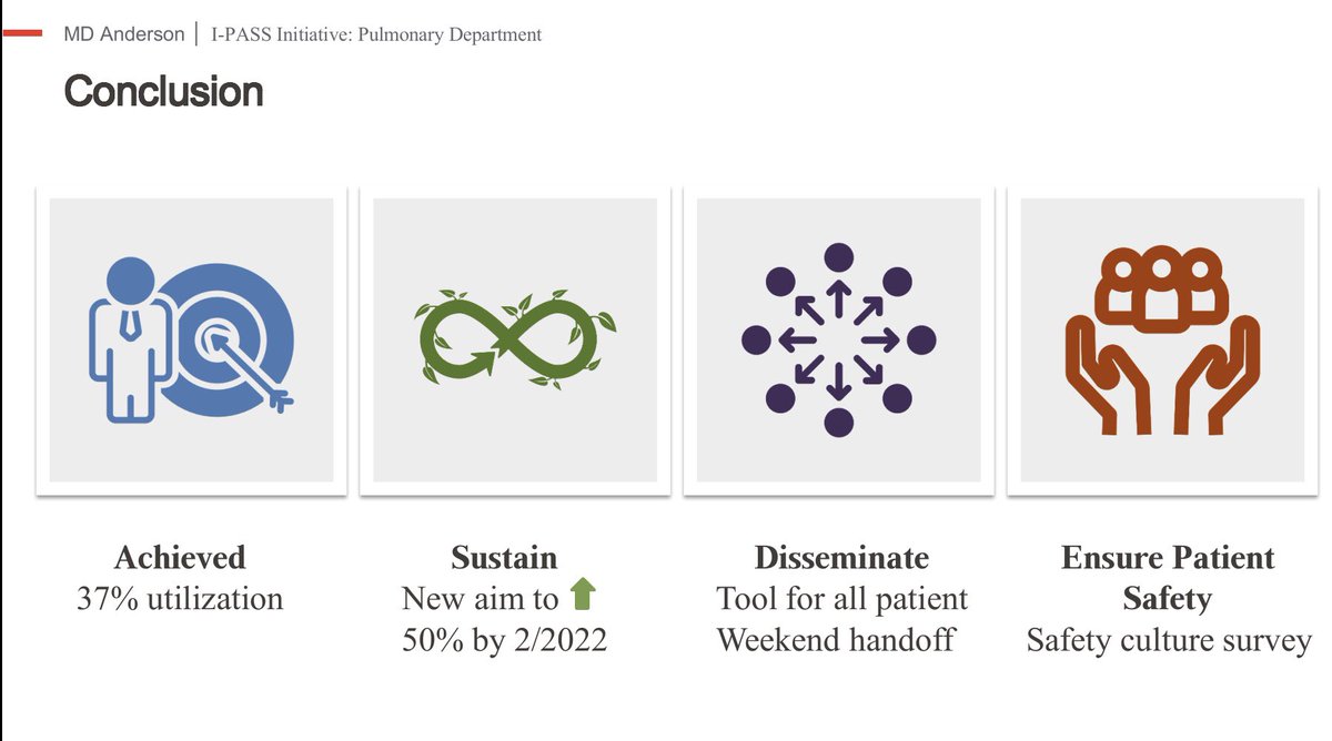 sfaiz212's tweet photo. Superb #QI #Handoff #PatientSafety presentation by #MDAPulmonary @LaraBashoura this morning 
Highlights the importance of communication between providers and interdisciplinary teams #PCCM #MedEd #MDAMedEd  @MDAndersonNews @McGovernPulmCC #OneMDAnderson https://t.co/zC826HAzqh