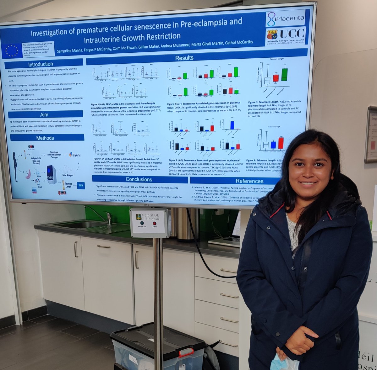 SampriktaManna's tweet photo. Delighted to have our work displayed as a poster presentation at the Irish Association of Pharmacologist Annual Meeting 2021 in University Hospital Limerick.  @CMcCarthyLab @cmcelwainmpsi @iplacenta @PharmacologyUcc https://t.co/8dnDIVcO1N