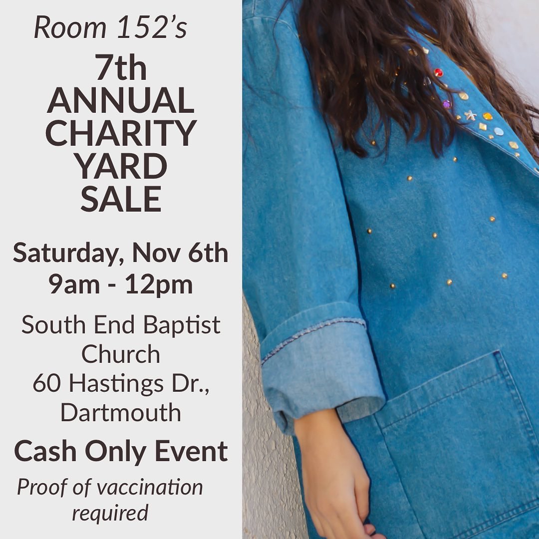 DT_Dartmouth's tweet photo. 🥰FEEL GOOD FRIDAY🥰 

@152room is hosting their 7𝓽𝓱 Annual Charity Yard Sale 𝙏𝙊𝙈𝙊𝙍𝙍𝙊𝙒! The funds raised will go to @alicehouse 

The yard sale is from 𝟗𝐚𝐦-𝟏𝟐𝐩𝐦 at South End Baptist Church- 60 Hastings Drive, Dartmouth.

#downtowndartmouth #charityyardsale https://t.co/rM3Sd5tVoT