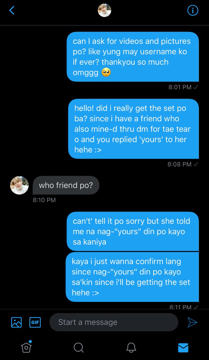 taehyungiecart's tweet photo. hello! i really don't want to do this but i just wanted to raise awareness for everyone, so to those who mine-d thru dm in this account earlier, i just wanna inform you na nag-'yours' siya sa halos lahat and the seller couldn't even provide proofs such as photos and videos :< https://t.co/OorBumsZXG