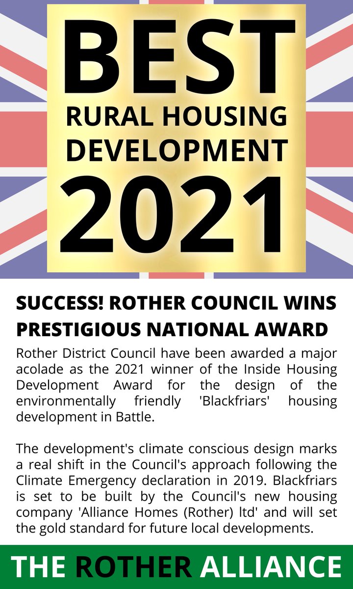 🏆Best Rural Housing Development🏆

Congratulations <a href="/RotherDC/">Rother District Council</a> for winning at the <a href="/insidehousing/">Inside Housing</a> Development Awards. 

Well done to all the staff and councillors involved.