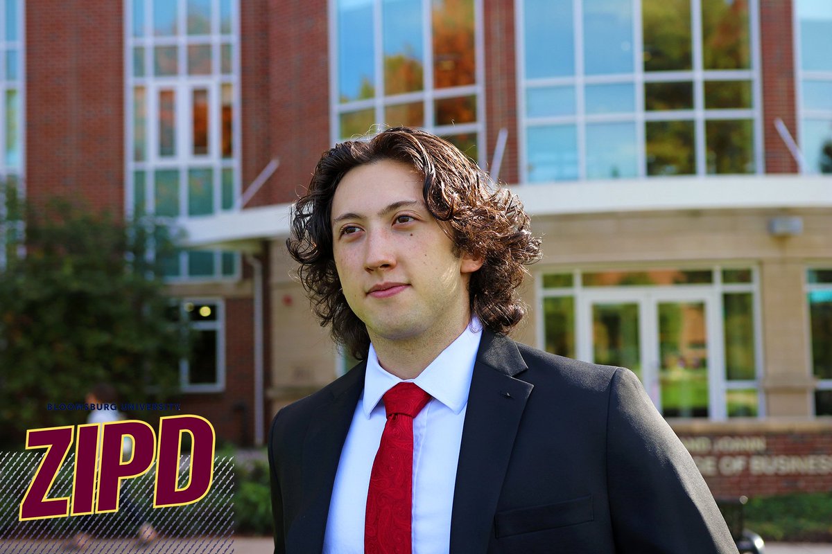BloomsburgU's tweet photo. “Many business colleges have only a few networking opportunities and don’t have a focus in developing each student to find success. Bloomsburg has a strong focus, as well as providing opportunities to get hired right out of college." — Chad Lyman ’22 💼📈📊🐾 #ZIPD #ProfessionalU https://t.co/f48S5qmCrx