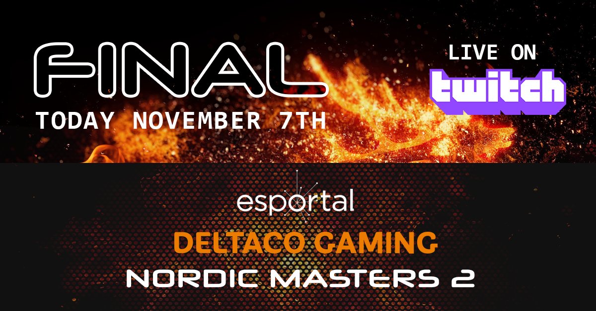 It is playoffs time! 

Time for the playoffs of DELTACO GAMING Nordic Masters Season 2 at <a href="/esportalcom/">Esportalcom</a> to begin, who will make it to the final and claim the prize of a sponsorship to Copenhagen Games 2022?

Watch the games live at twitch.tv/esportal 

#esports #deltacogaming